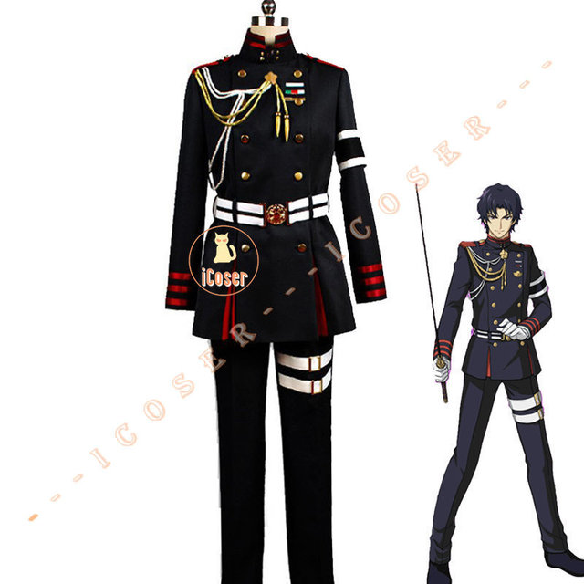 Anime Seraph of The End Ichinose Guren Cosplay Costume Wig Black Demon Army  Uniform Guren Squad Outfit Halloween Men Set Boys - AliExpress